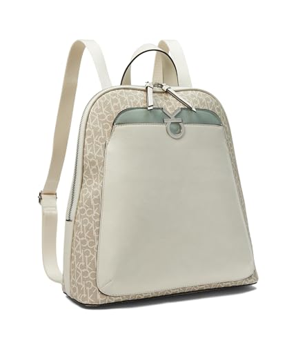 Calvin Klein Lillian Signature Backpack Khaki/Vanilla/White/Desert Sage One Size