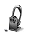Price comparison product image Poly - Voyager Focus 2 UC USB-C Headset with Stand (Plantronics) - Bluetooth Dual-Ear (Stereo) Headset with Boom Mic - USB-C PC/Mac Compatible - Active Noise Canceling - Works with Teams (Certified)