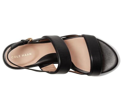 Cole Haan Cole Haan Womens Aislin Wedge Sandals, Black Leather, 8-B US