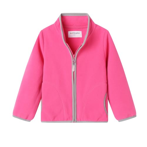 Image of Mud Kingdom Little Girl Jacket Fleece Hot Pink Size 5-6 Lightweight