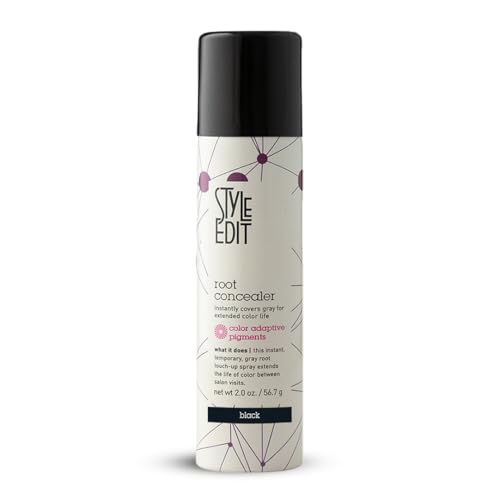 Image of Style Edit Root Touch Up Spray | Temporary Hair Color for Gray Roots and Thinning Hair | Salon-Quality, Transfer-Resistant Hair Concealer | Black, 2 oz