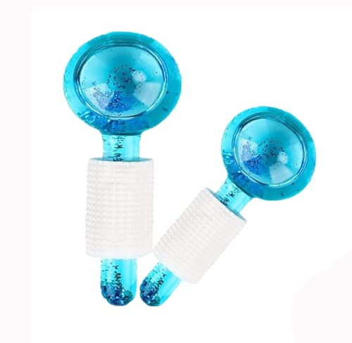 Masaje de Hielo Bola,2 Globos Faciales de Hielo Para Rostro,Rodillo Facial Ice Globes Cryo Stick,Masajeadores Faciales Para Piel Fría,Tonifican la Piel y Mejoran la Circulación Sanguínea