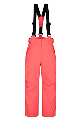 Mountain Warehouse Falcon Extreme Kids Ski Pants – Taped Seams, Waterproof Childrens Trousers, Snow Gaiters, Security Pockets – Ideal for Sports, Snowboarding Pink Kids Size 11-12 Years
