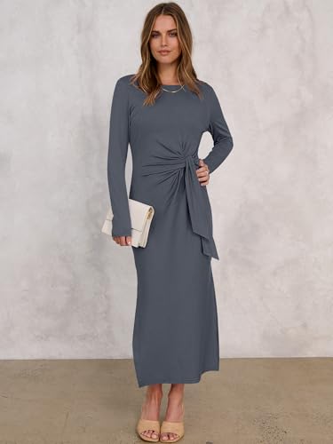 Image of ANRABESS Women's Fall Long Sleeve Casual Maxi Dress
