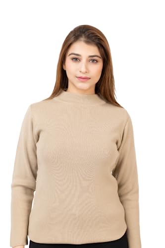 Image of TWENTY ME Winter Wear Casual Solid Acrylic Soft & Warm High Neck Skivvy for Women's