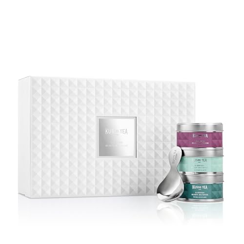 Kusmi Tea   Colección Alain Ducasse   8 miniaturas de té natural de Asia + cucharilla de té   Surtido de tés orgánicos   Té verde y té negro   Idea de regalo para hombre y mujer   8 cajas de 25 g