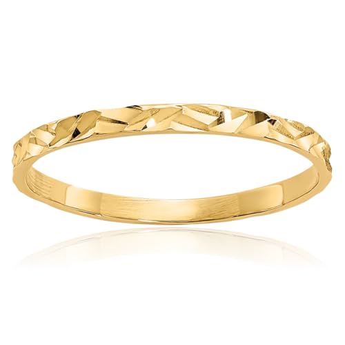 IceCarats 14K Solid Yellow Gold Zig Zag Band Ring