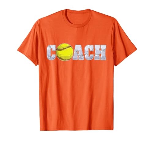 Softball Coach Coaching Assistant Coach Softball Team Men T-Shirt, Men, Orange, Small
