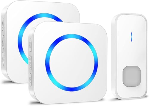 SURFOU Wireless Doorbell 1300FT Range for Home/House/Office/Business/Classroom, 55 Melodies Waterproof Door Chime Kit wi - Detailed View