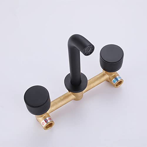 Robinet mural salle de bain double levier pour vasque - 3