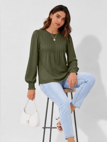 Image of AUTOMET Womens Long Sleeve Shirts Fall Blouses Tops Business Casual Outfits