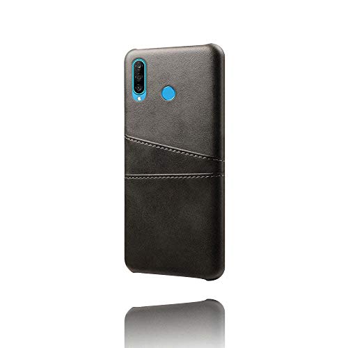 Funda tipo cartera para Huawei P30 Lite de piel sintética (Negro)