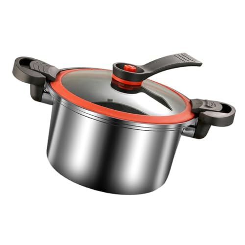 Amosfun de acero inoxidable de inducción alimento cesta de vapor estufa de sopa cocinando sartenes antiadherentes sartén antiadherente estofado olla de sopa