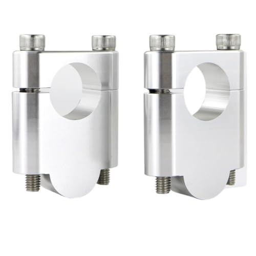 Pontets de guidon de moto 22mm argentés avec réhausseurs de 40mm pour guidon de 7/8 pouces