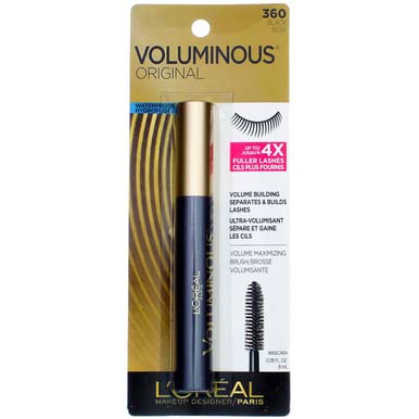 Image of L'Oreal ParisVoluminous Waterproof Volume Building Mascara, Black [360], 0.28 oz (Pack of 3)