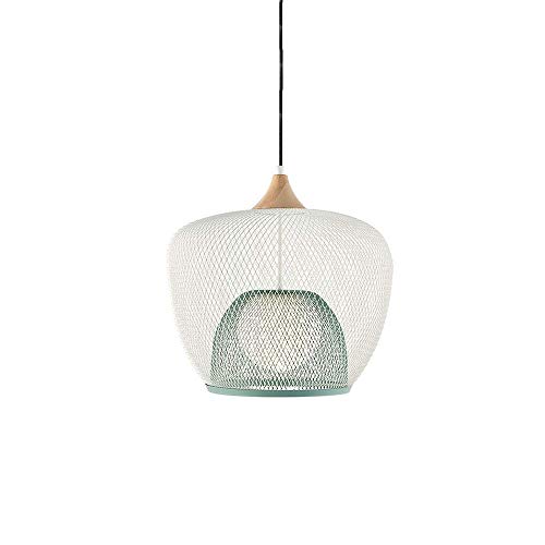 Lampe à suspension en métal contre les zones sombres luminaire cage ronde blanche E27 pour porche