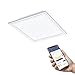 EGLO connect.Z Panneau LED connecté Salobrena-Z, plafonnier 30 cm, lampe de plafond intelligente ZigBee contrôlable par appli et commande vocale, blanc chaud - froid, dimmable, blanc