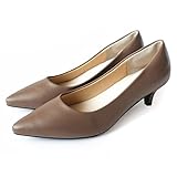 [アミアミ] 累計16万4019足突破 走れるパンプス 5cmヒール パンプス レディース 歩きやすい 痛くない CX2500 (36(23.0cm～23.5cm), ダークグレージュ(スムース))