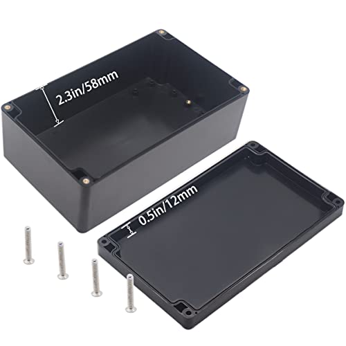 Yetlebox Watertight Junction Box, Ip67 Waterproof Project Box Durable Abs Plastic Electronic Enclosure Case For Diy Electrical Project Black 7.87" X 4.72" X 2.95"(200 X 120 X 75 Mm) #TOP3