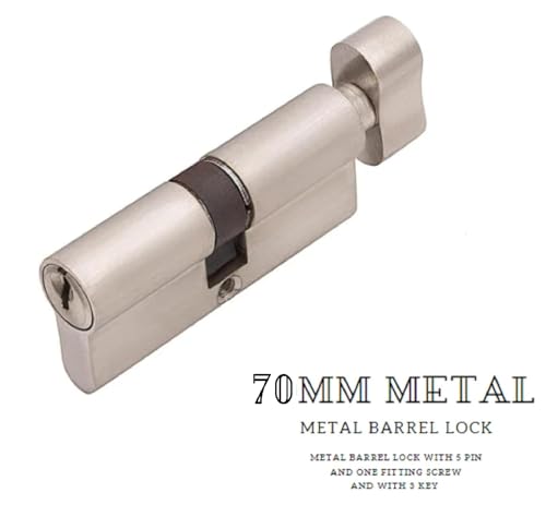 Image of Jagger JAG344 Cylinder Lock 70mm | One Side Key & One Side Knob | Full Size Mortise Lock Core Replacement Cylinder for Doors | for Home and Hotel Door (ZINC [ 70MM ], Mortise Lock Cylinder)