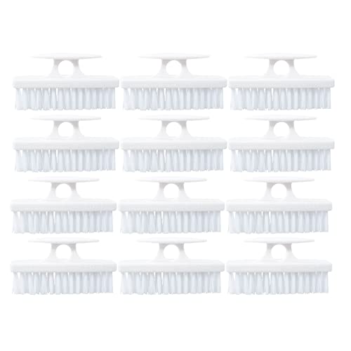 Nail Brush for Cleaning Fingernails, Nail Scrubber Brush, Toe Foot Hands Fingernail Brush Cleaner- Small Scrub Brush- All-Purpose Stiff Cleaning Brush (12 Pack, White)