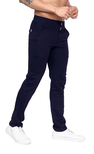 Image of Big Button Men's Cotton Slim Fit Trackpant with Front Button Open
