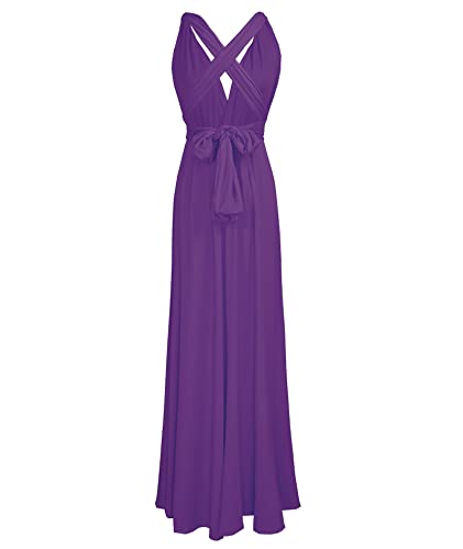 Image of Sexyshine Women's Backless Gown Dress Convertible Multi-Way Wrap Halter Cocktail Dress Bandage Bridesmaid Long Dresses