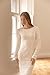 Women's Lace Wedding Dresses with Train Long Sleeve Trumpet Mermaid Wedding Gown for Bride Ivory Us12