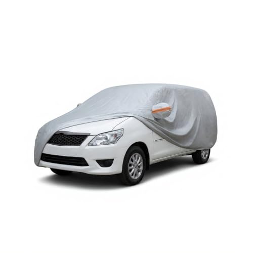 Image of myTVS 100% Waterproof Car Body Cover for Toyota Innova - Custom-Fit, Double-Layer, UV & Dust Proof, Mirror Pockets & Elastic Clip Lock (CSK 10A)