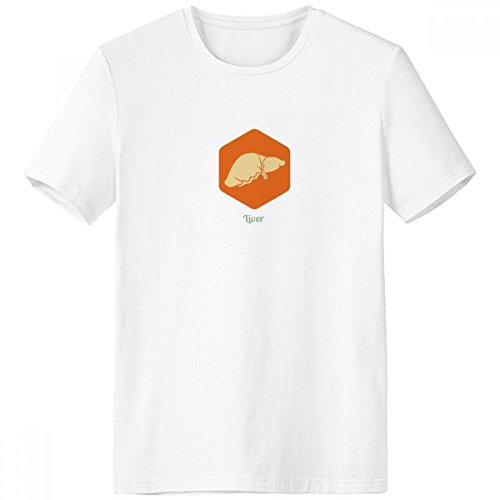 T-shirt orange Liver crew col blanc en coton doux pour homme taille XXL