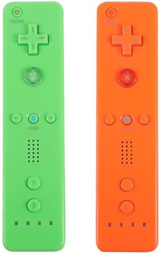 Dliaonew 2 Psck Remote Controller For Wii And Wii U Console, Wii Controller With Silicone Case And Wrist (New Green And Orange) #TOP1