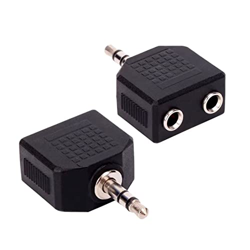 Sairps 3.5mm +Headphone +Splitter, Double Headphone Jack Adapter 3.5mm to