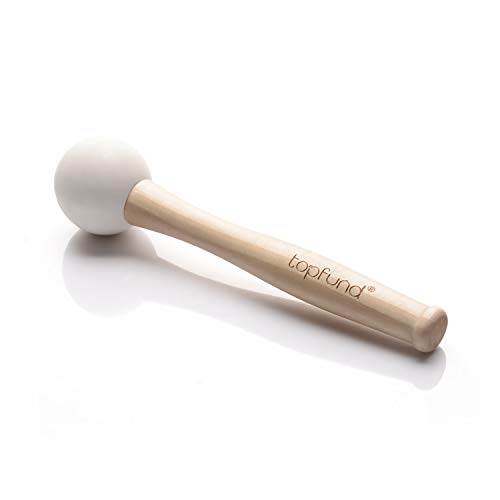 TOPFUND Crystal Singing Bowl Rubber Mallet with Suede Texture Bundle Pocket