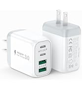 2-Pack 40W USB C Wall Plug, 4 Port Fast Charging Block PD 3.0 Multi Port Type C Adapter Cube for ...