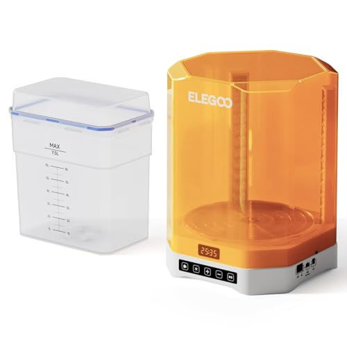 ELEGOO Upgraded Wash and Cure Station-Mercury Plus 3.0 2 in 1 Clean and Cure Station 7.5L Large Capacity Cleaning 360 All-Around Curing Compatible with All Resin 3D Printing Models