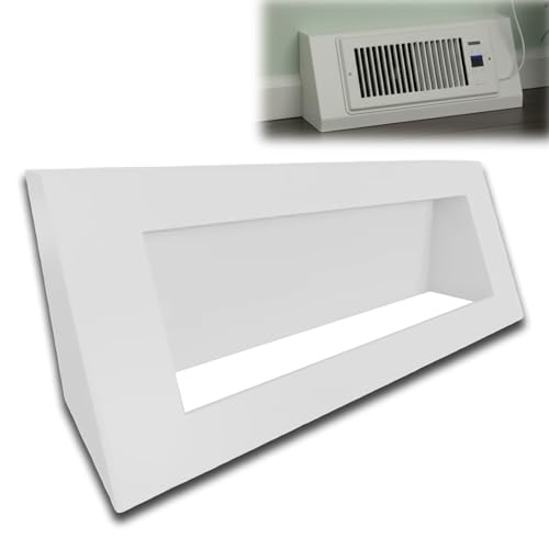 Baseboard Adapter Register Cover for Howeall 4x12 Booster Fan 15 Inch Angled Vent Plate for Baseboard Registers Enhances Airflow Efficiency