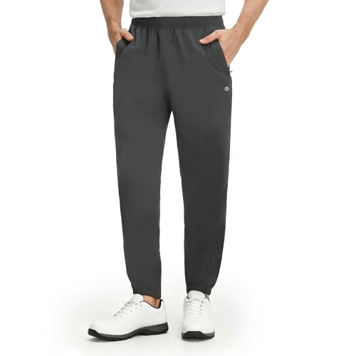 M MAELREG Mens Rain Pants Waterproof Quick-Drying Joggers with Reflective for Hiking Climbing Dark Grey