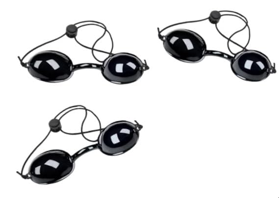 3 Pairs Solarium Safety Glasses, Beauty Glasses with Adjustable Elastic Strap,Protective Goggles for Red Light Safety Glasses for Tanning Use Light, Sunbathing IPL LED Process