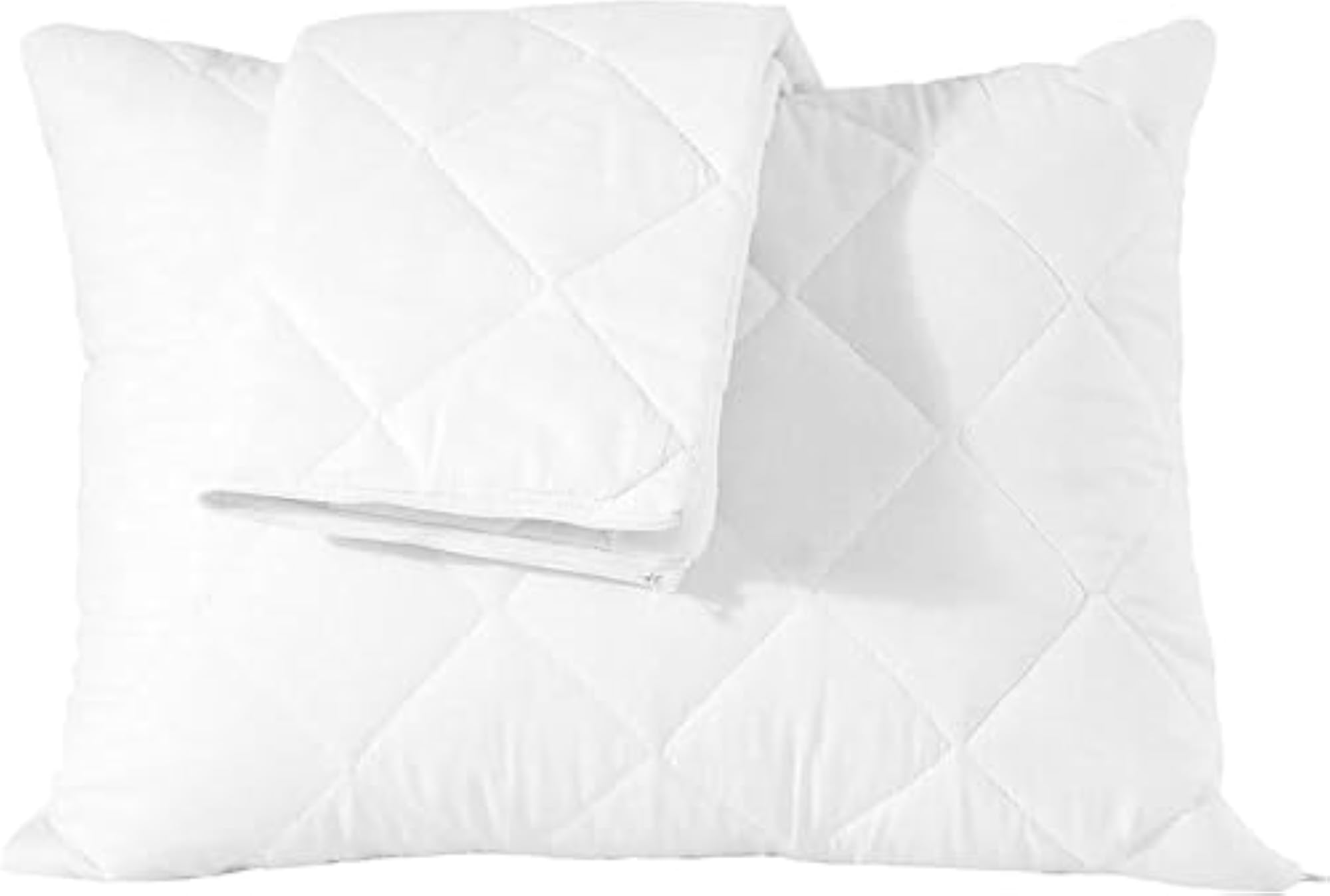 Water Resistant Quilted Pillow Protector, Soft Cotton Cover