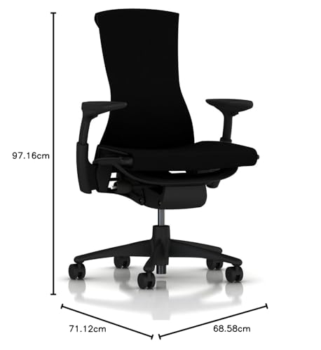 Herman Miller Embody Chair: Fully Adj Arms - Graphite Frame/Base - Standard Carpet Casters