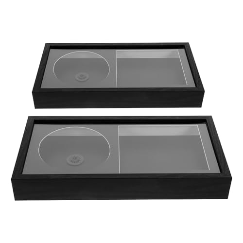 iplusmile Cornice da Parete per Album di Dischi 2 Pezzi Nera con Doppia Scanalatura, Supporto Espositivo e Protezione Acrilica per CD Autografati, Soluzione Salvaspazio per Soggiorno