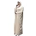 Produktbild Lazzboy Muslim Frauen Einfarbig Kopfbedeckungen Moschee Fledermaus ärmel Strickjacke Ramadan Kleid Ethnische Roben Damen Sommer Muslimische Kleider Spitze Getrimmt Vorne Abaya Maxi Kaftan(Beige)
