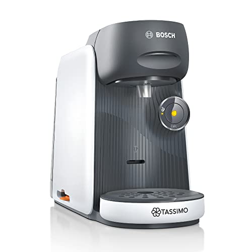 Bosch Tassimo finesse TAS16B4 - Macchina per capsule da oltre 70 bevande, caffè più intenso su pressione della testa, spegnimento automatico, perfetto dosaggio, salvaspazio, 1400 W, bianco