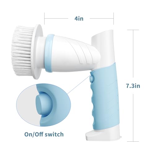 Image of Electric Spin Scrubber, Electric Cleaning Brush Scrubber for Bathroom Electric Spin Cleaner with 4 Replaceable Shower Cleaning Brush Heads for Wall, Tile Floor, Bathtub, Toilet, Window