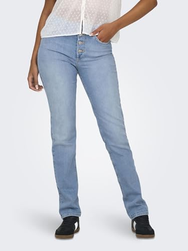 ONLY Damen Jeanshose ONLLILOU HW Slim Button LB DNM REA959, Light Blue Denim,33W / 34L – Ansicht 2