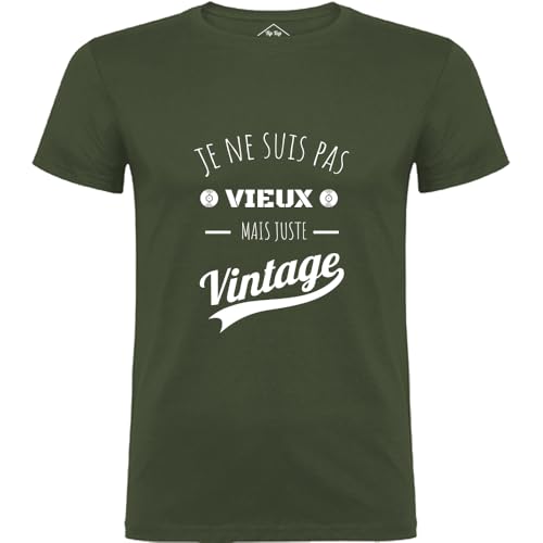 T-Shirt Homme Vintage Kaki pour Rester Tendance sans Subir l'Effet de l'Âge