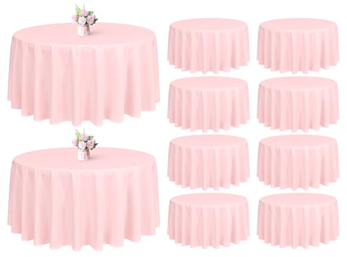 Showgeous 120 Inch Pink Round Tablecloths, Polyester Table Covers