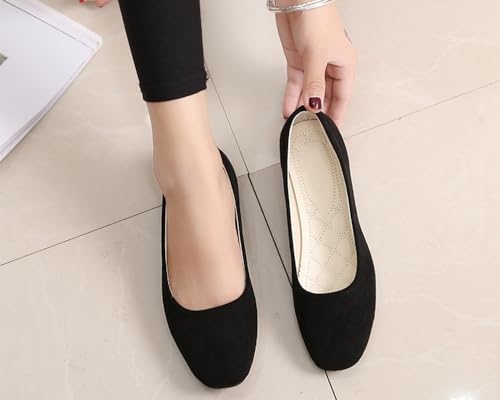 Flats Women's Shoes Pointed Toe Faux Suede Flat Walking Shoes Ladies Casual Flats Comfortable Soft-Soled Slip On Loafers Low Heels Ballet Flats Classic Dressy Shoes Office Work Party4