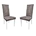 Chaise en Nabuk pour Cuisine Salon Salle à Manger Denver Lot de 2 (Gris Pied Blanc)