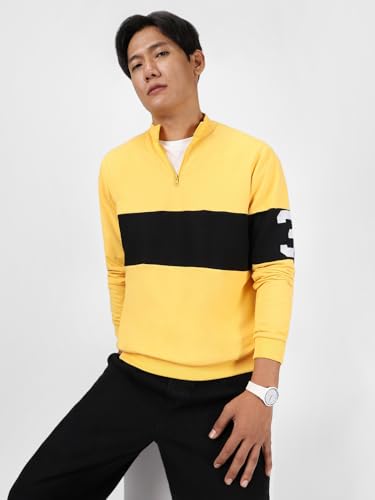 Image of Urbano Fashion Men's Cotton Color Block Sweatshirt
